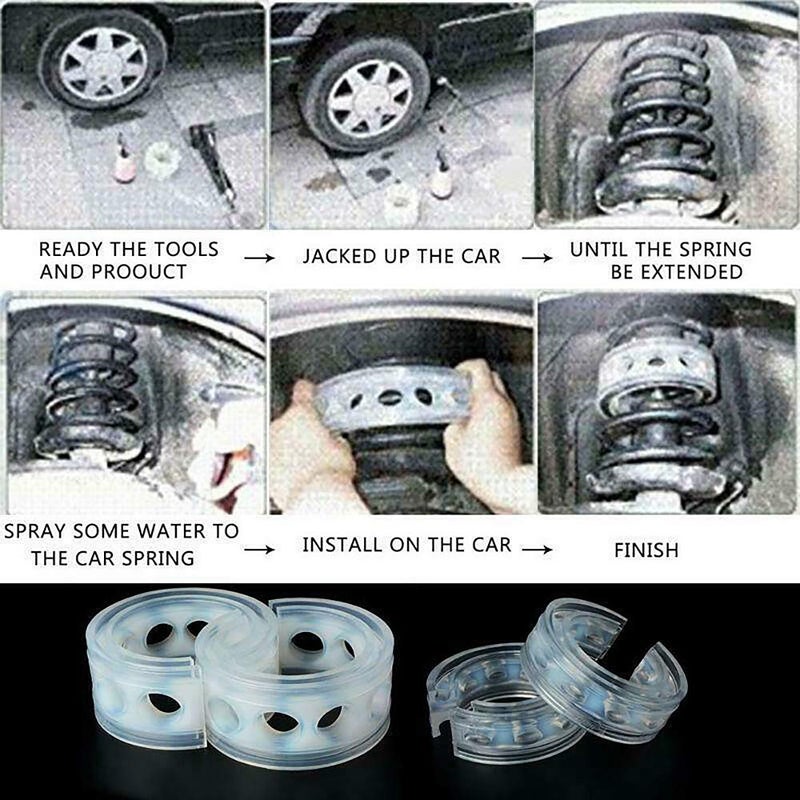 DEDC Car Shock Absorber, Auto Spring Bumper Cushion, Automotive Suspension Shock Absorber Performance Booster Kit Universal Vehicle, Coil Spring Spacer 2 Pcs (Type C) - Image 4